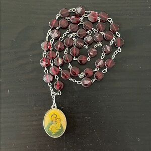 Vintage St. Anthony "Pray for Us" rosary necklace